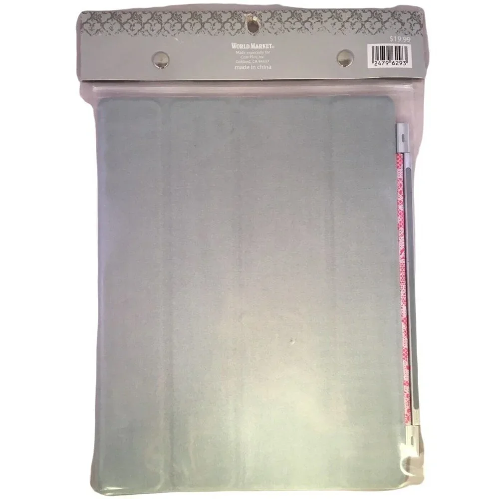 Cost Plus World Market Ipad Cover Pink Blue Magnetic Lace Fits 9.45 x 7.67